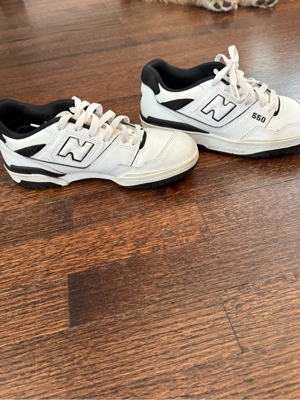 New Balance White and Black 550 Athletic Sneakers